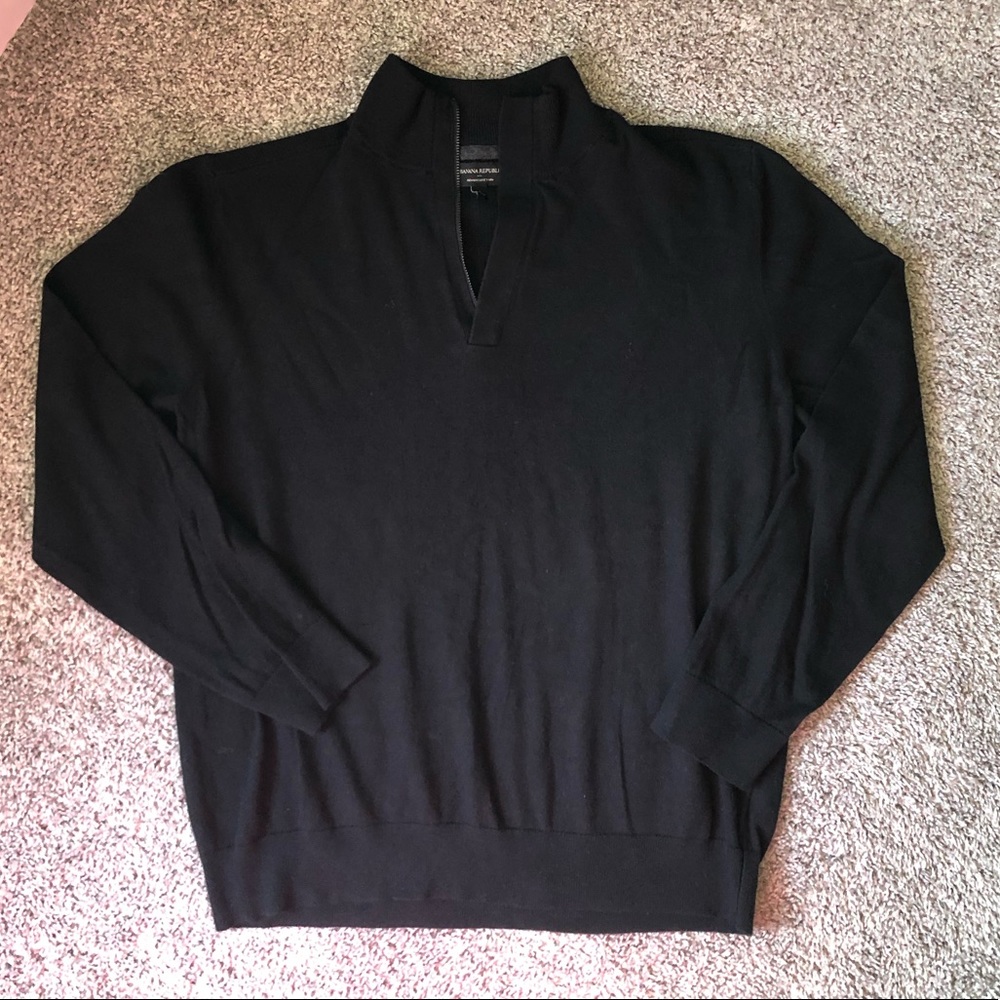 🌟NWOT🌟 Banana Republic, XL, black half-zip sweater